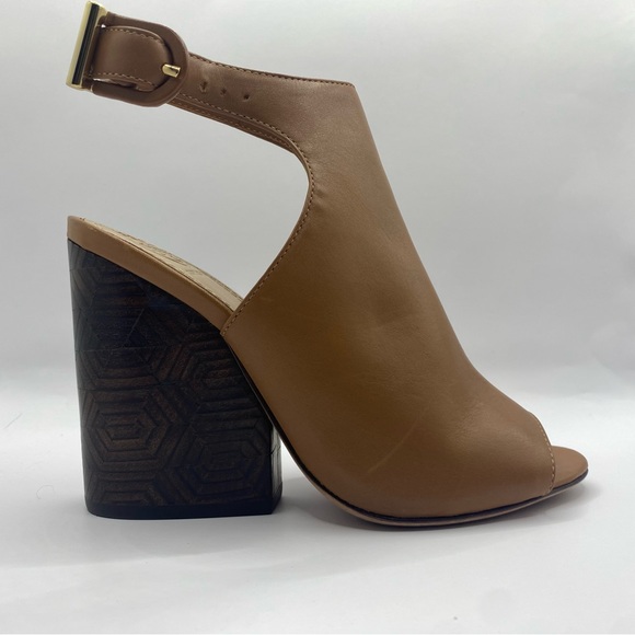 NIB Tory Burch “Grove” Peep-Toe Ankle Booties in Royal Tan Size 5 - Picture 4 of 8